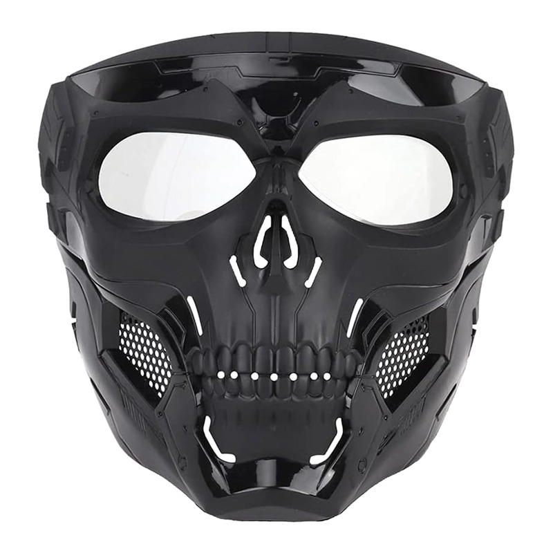 Sort Fullface Maske Skeleton Black -