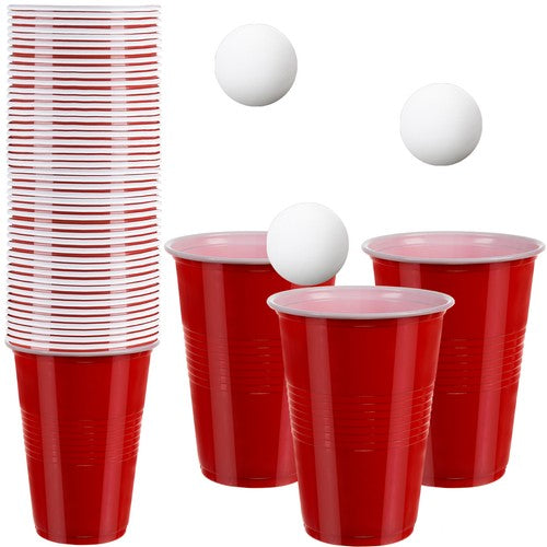 Red Party Mugs Set Sjovt Beer Pong Spil Til Fester - Ruhhy  - 5900779942981