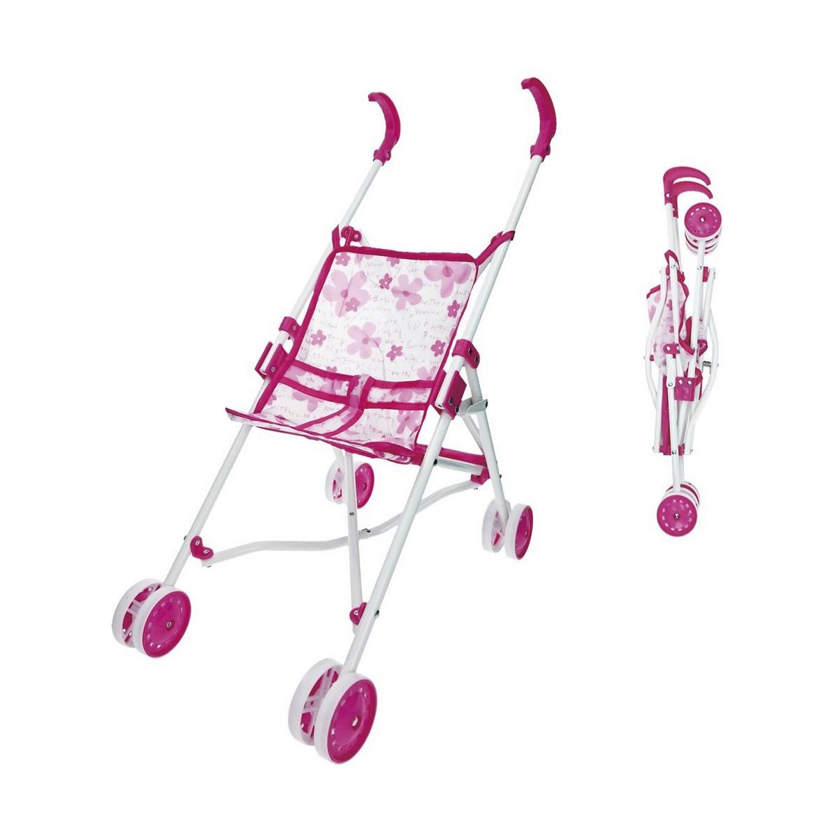 Pink Lille Barnevogn Til Dukker Reig Foldbar - Reig  - 8411865512010