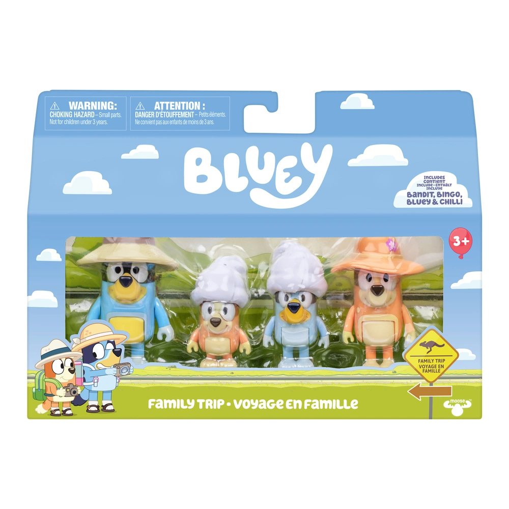 Bluey Holiday Figure Pak Familetur - Bluey  - 0630996176542