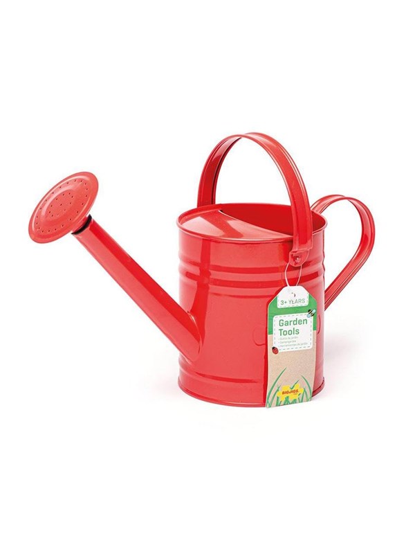 Bigjigs Red Metal Watering Can - Bigjigs  - 0691621652947