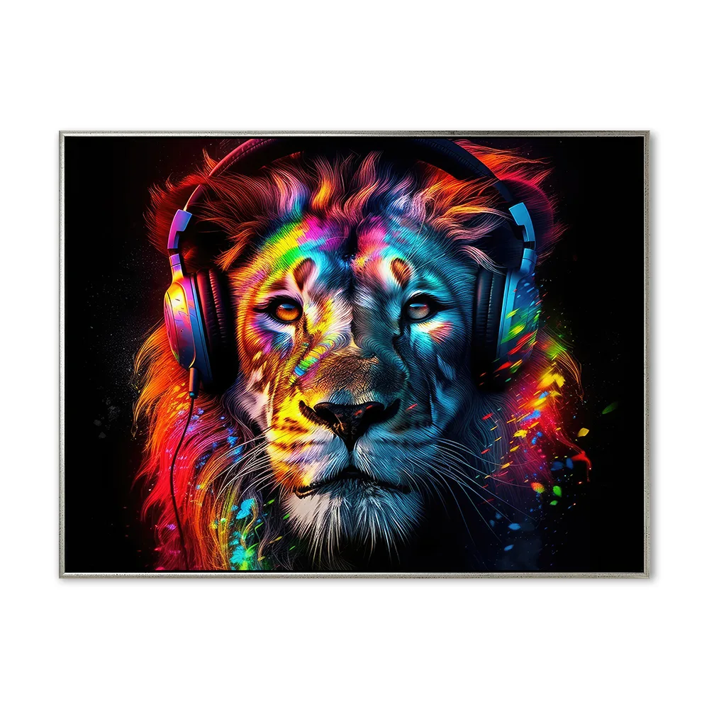 Lion 90x120 Sølv Svæveramme - Printogrammer