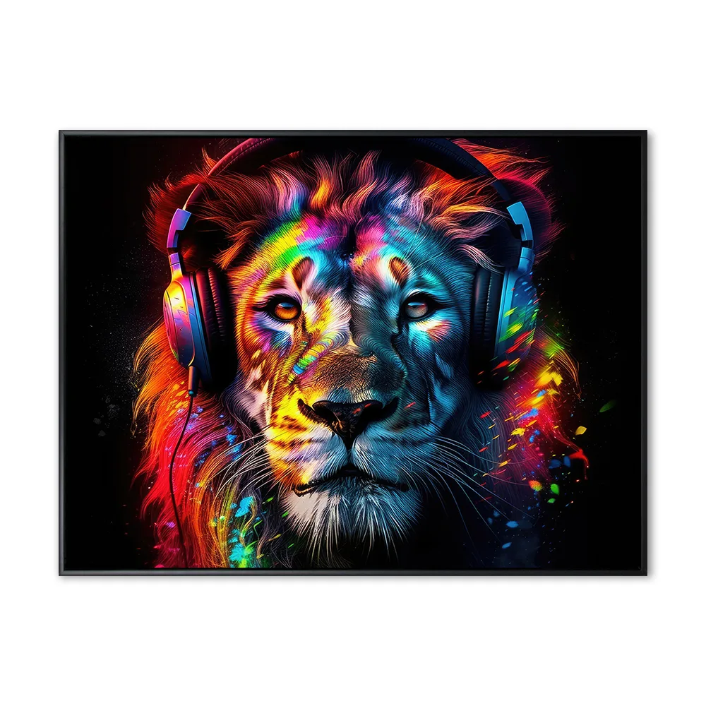 Sort Lion 90x120 Svæveramme - Printogrammer
