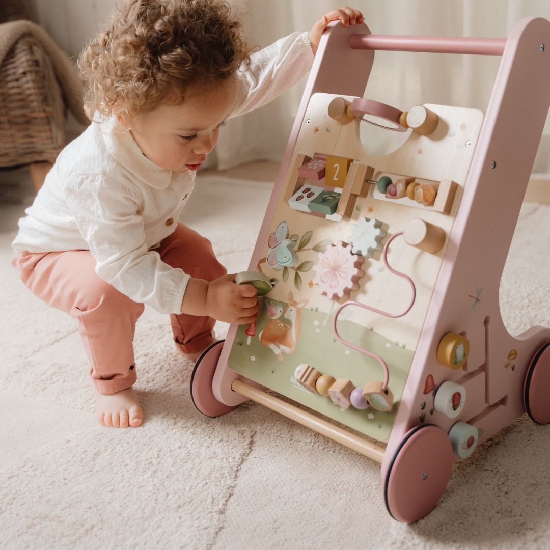 Rosa Gåvogn Little Dutch Træ Sjove Aktiviteter Til Baby - Little Dutch  - 8713291773325
