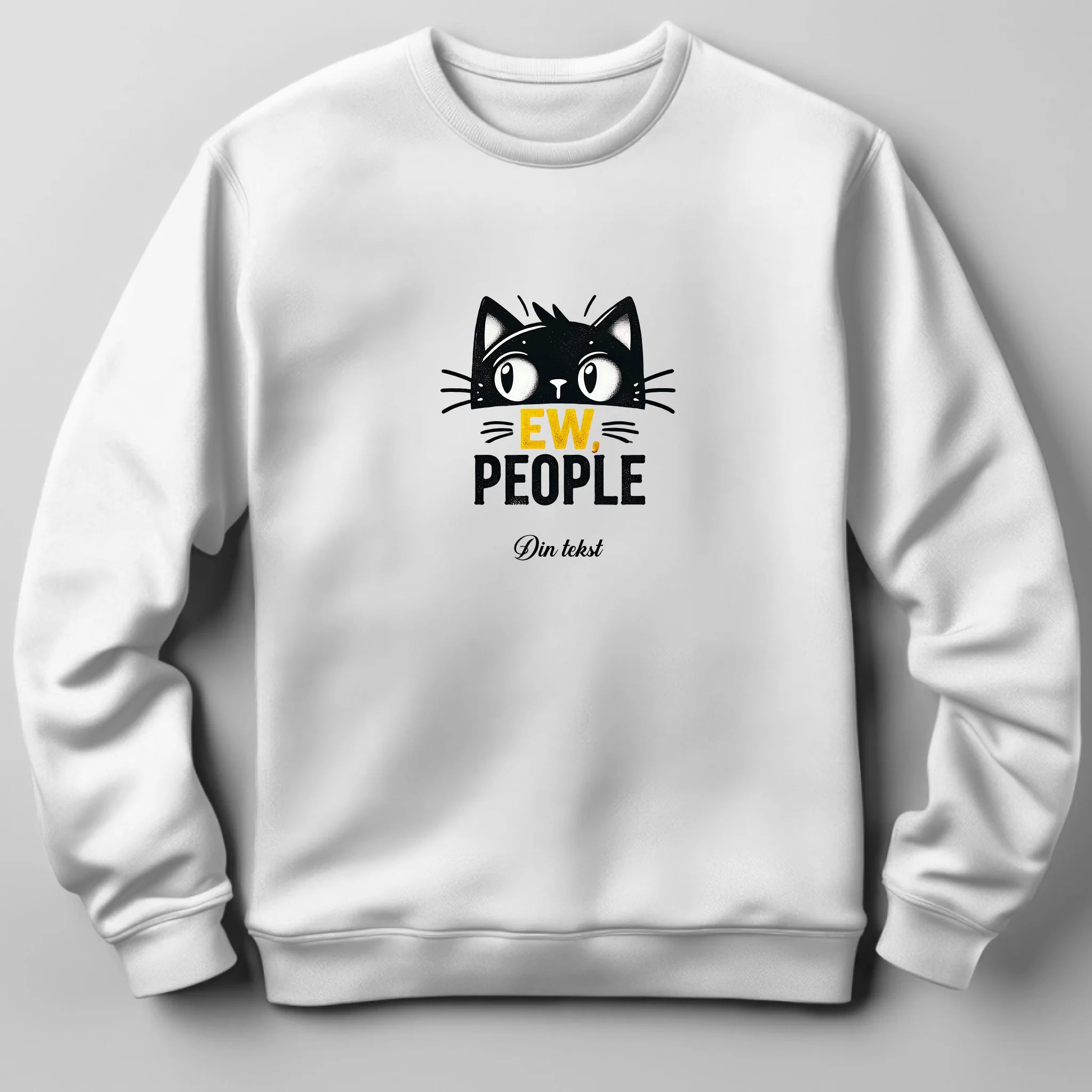 Hvid Sweatee Shirt Sjove Katte Sweatee Shirt Print Front White - Teeinblue