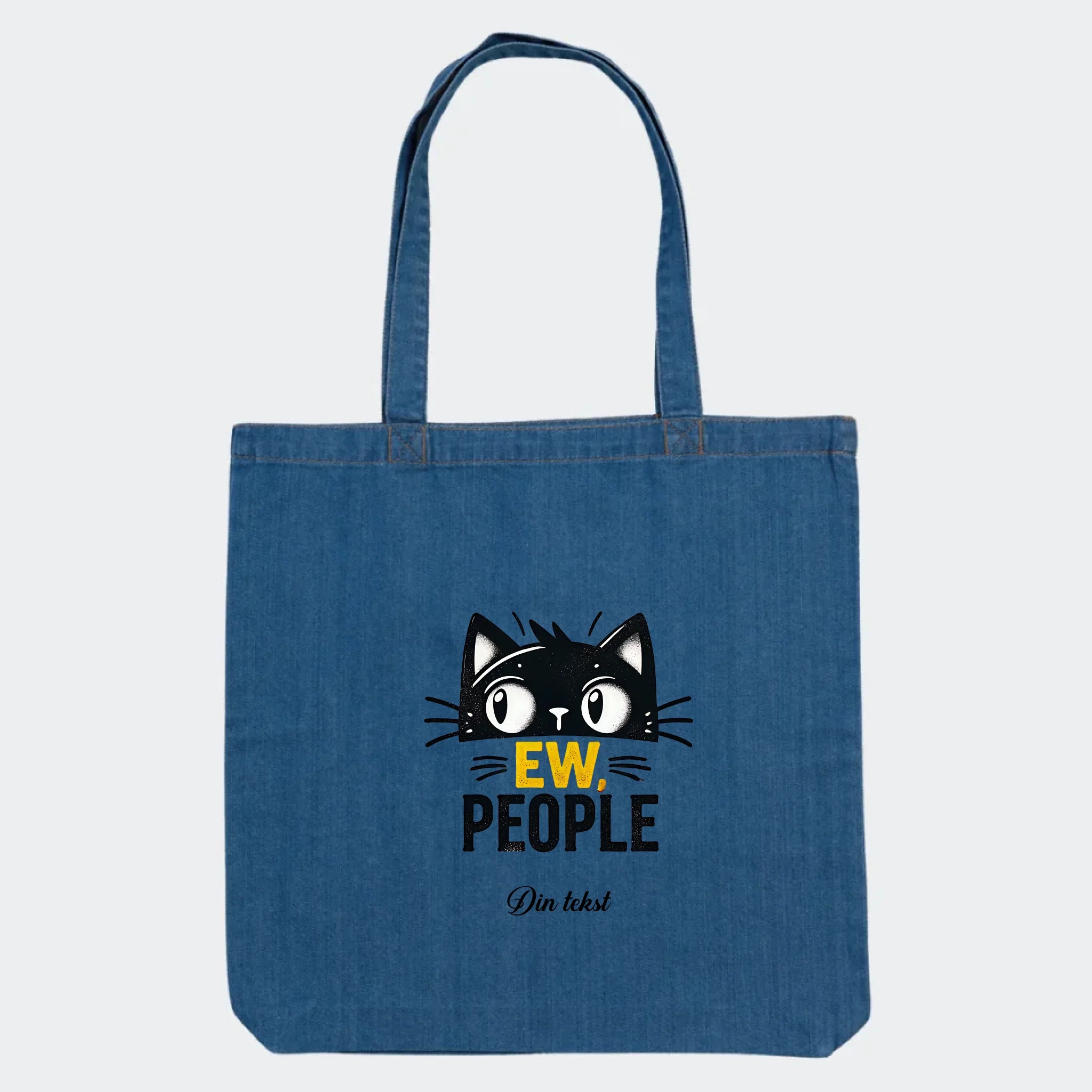 Denim Sjove Katte Motiver Bomulds Net - Teeinblue
