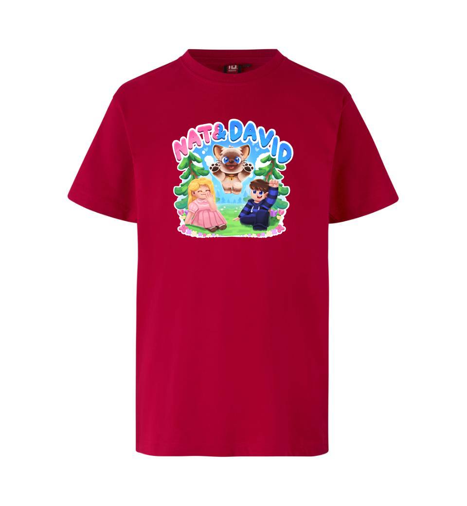 NatDavid Olaf T-shirt i Rød – Sjovt Design til Fans